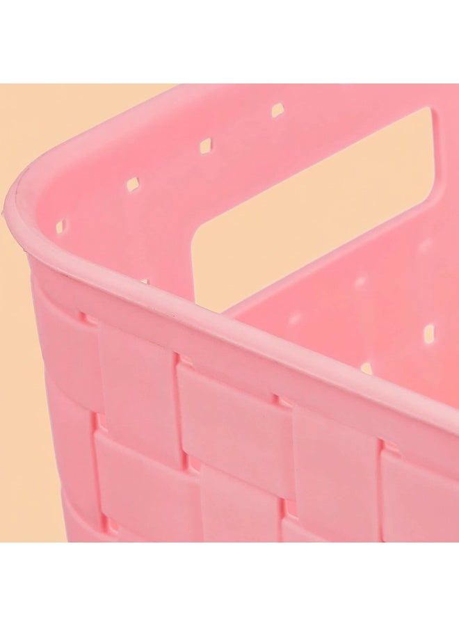 Dunekart Multipurpose Storage Baskets Set of 3, Large Plastic Organizer Bins for Fruits Vegetables Cosmetics Magazines, Home Office Organization - Pink - Image 3